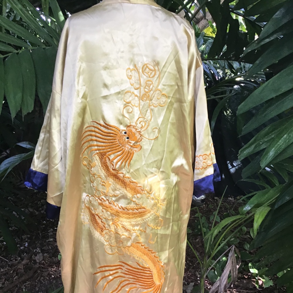 Satin Reversible Chinese Robe - Picture 2 of 10